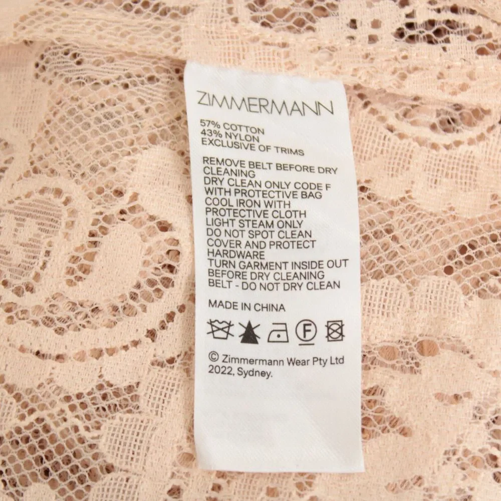 Zimmermann NWT Kaleidoscope Lace Ruffle Midi Dress Size 2 US 8 Light Beigey Pink - Picture 14 of 14